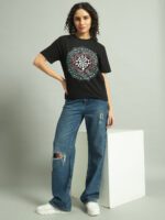Shri Yantra Glow in the Dark | UV Reactive Women T-Shirt - Image 7