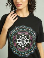 Shri Yantra Glow in the Dark | UV Reactive Women T-Shirt - Image 2