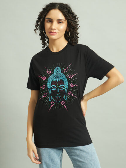 Cotton Regular Fit Gautam Buddha Printed T-Shirt