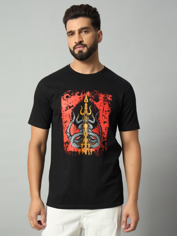 Dark Trishula Printed T-Shirt for Men