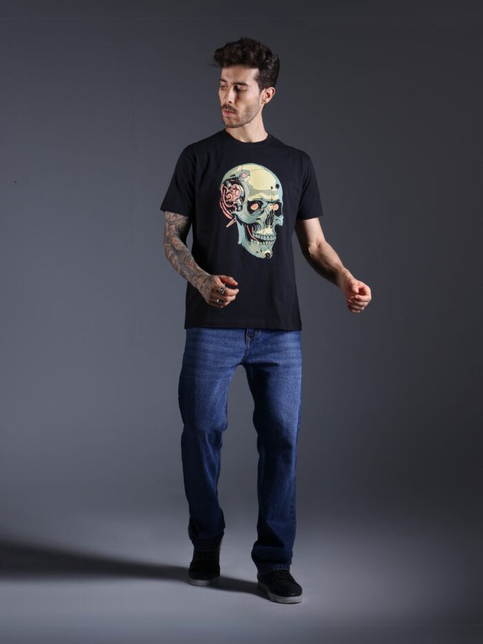 ROBO SKULL PRINTED T-SHIRT FOR MEN - Image 2