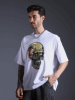 Robo Skull Printed Oversized T-Shirt.