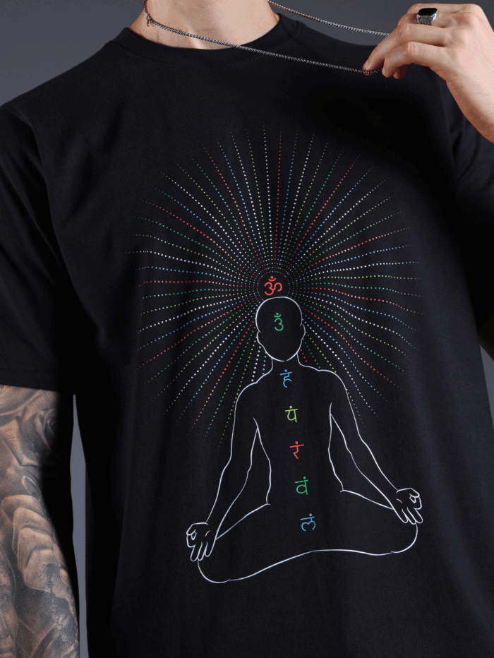 Chakras Glow in the Dark UV-Glow T-Shirt - Image 2