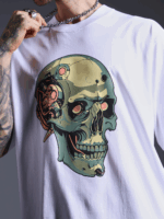 Robo Skull Printed Oversized T-Shirt - Image 6