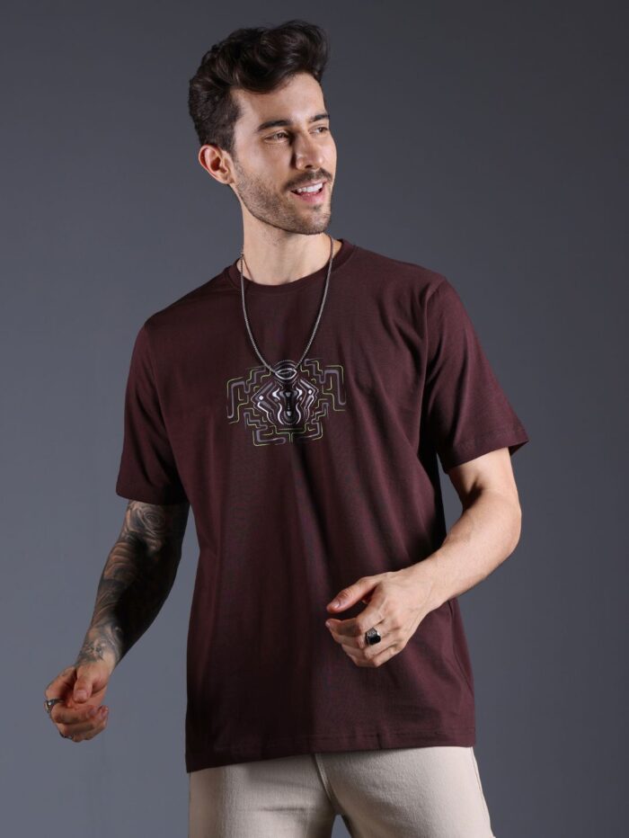 Sacred Spirit Brown Glow in the Dark UV-Glow T-Shirt - Image 1
