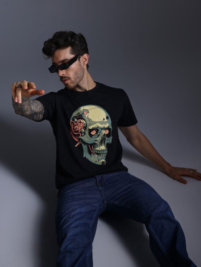 ROBO SKULL PRINTED T-SHIRT FOR MEN - Image 5