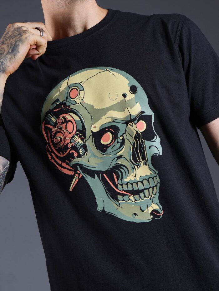 ROBO SKULL PRINTED T-SHIRT FOR MEN - Image 4