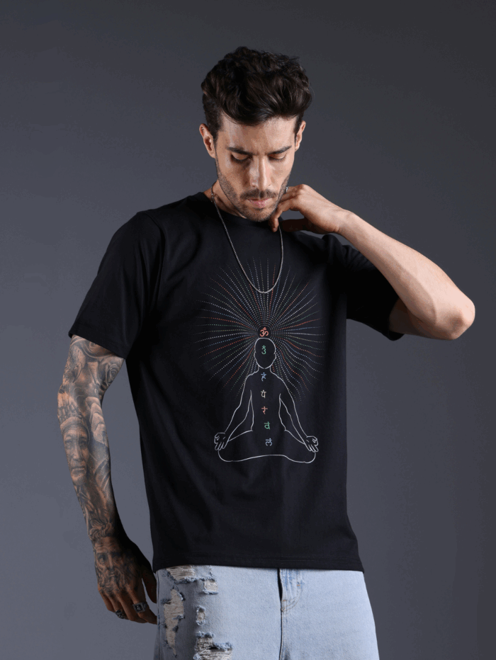 Chakras Glow in the Dark UV-Glow T-Shirt - Image 1