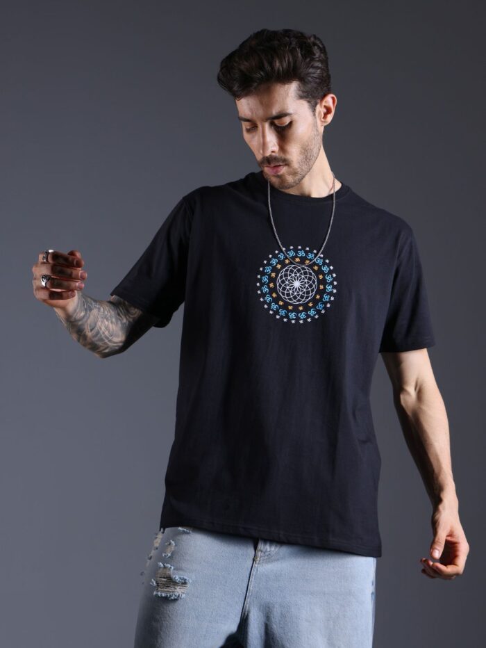 Om Mandala Glow in the Dark UV-Glow T-Shirt - Image 1