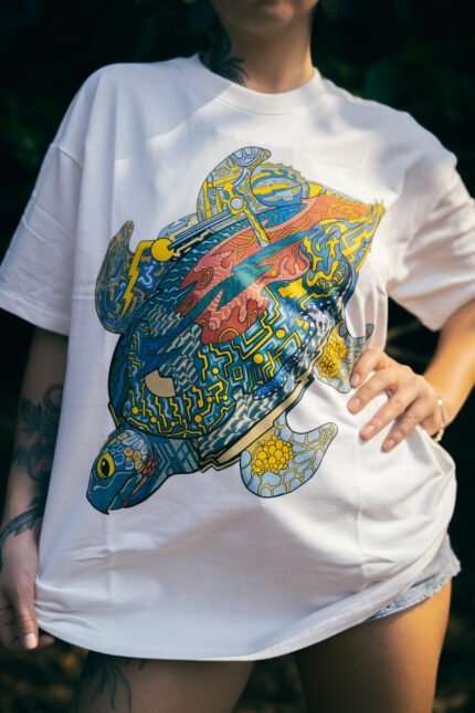 TURTLE White Oversized T-Shirt