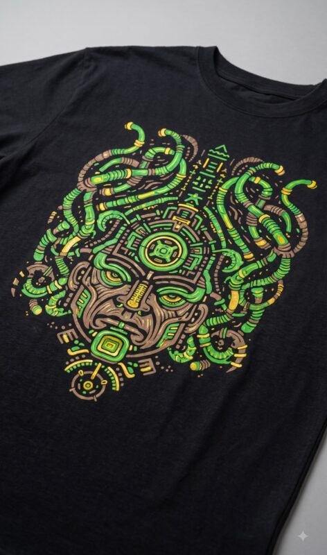 Black Shaman Design T-Shirt